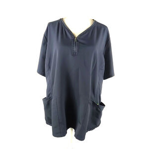 Healing Hands H H 360 Women's Scrub Top Size 3 X Large Gray Zip Polyester